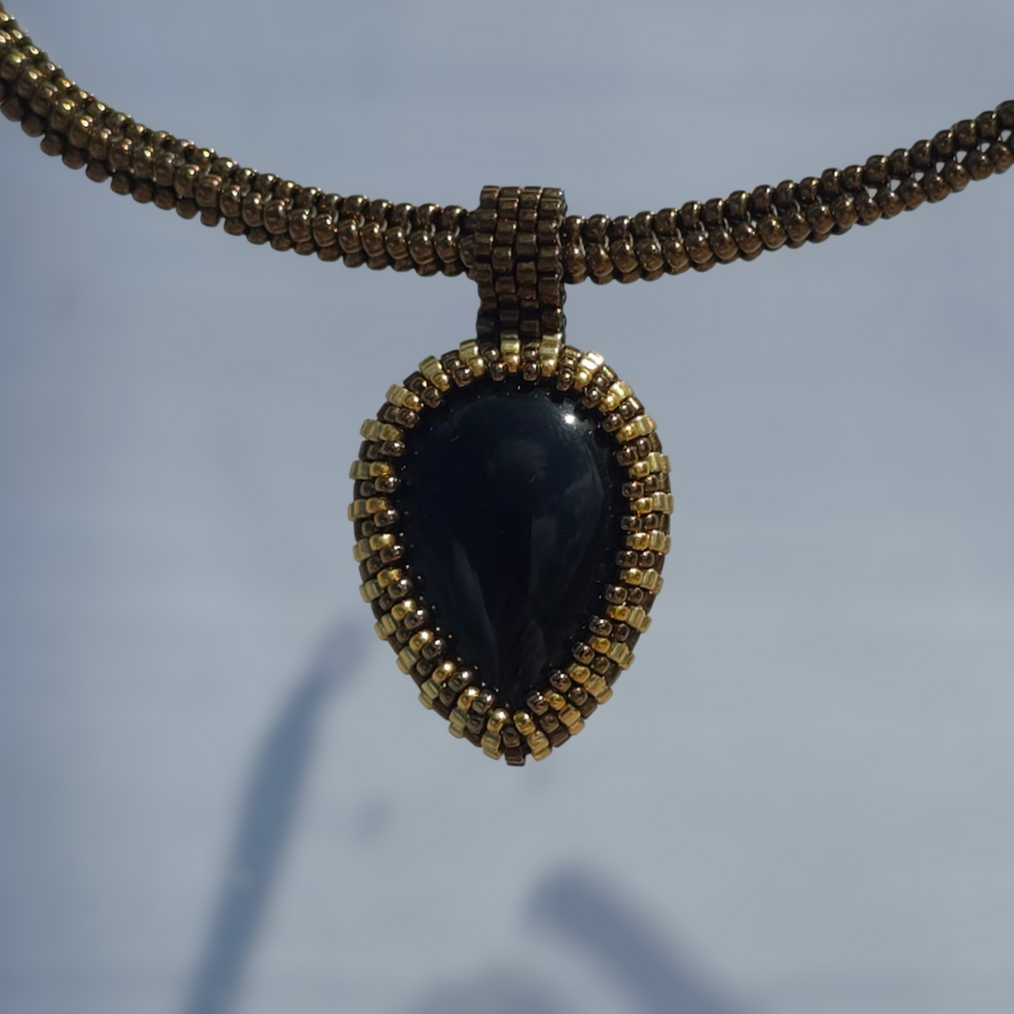 BLACK OBSIDIAN DROP PENDANT