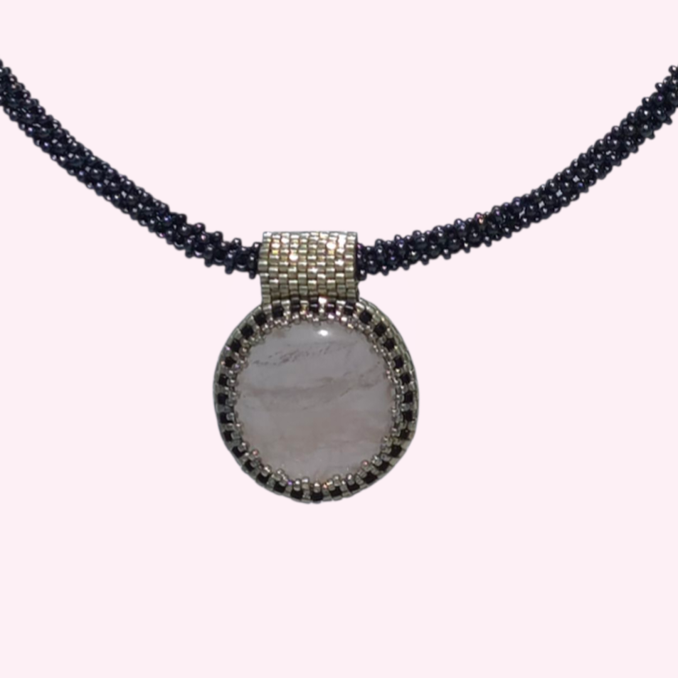 ADONIS NECKLACE WITH ROSE QUARTZ PENDANT