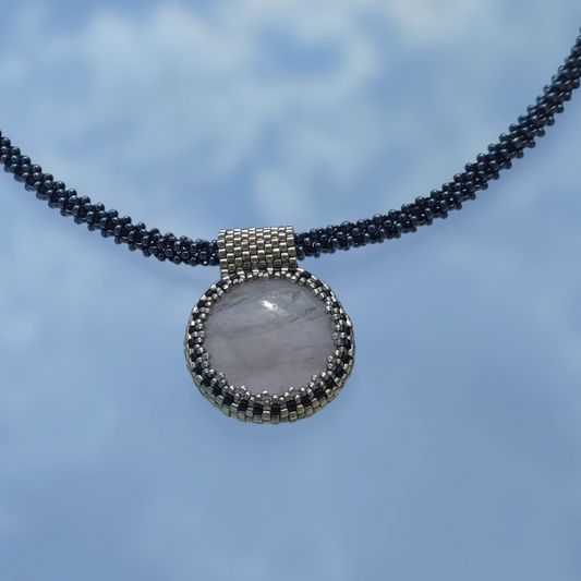 ADONIS NECKLACE WITH ROSE QUARTZ PENDANT