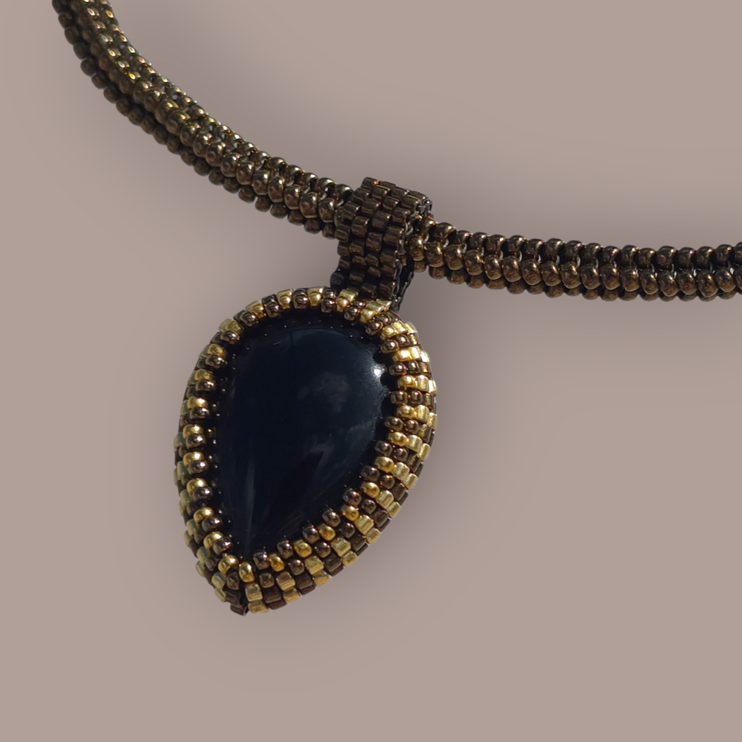 BLACK OBSIDIAN DROP PENDANT