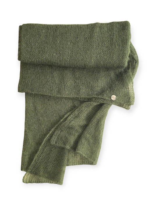 FOREST GREEN SILK/MOHAIR SCARF